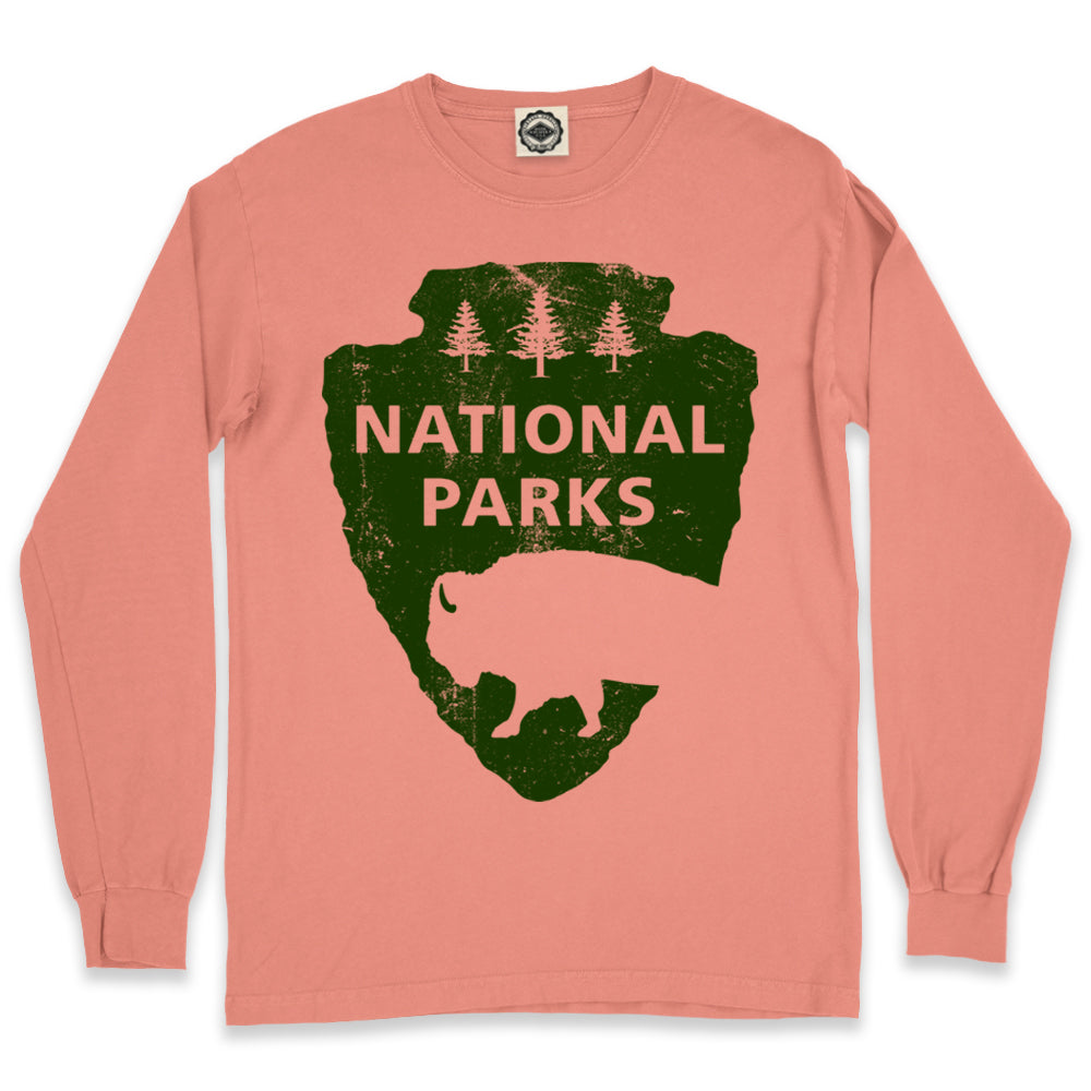 National Parks Logo Men's Long Sleeve Pigment Dyed Tee