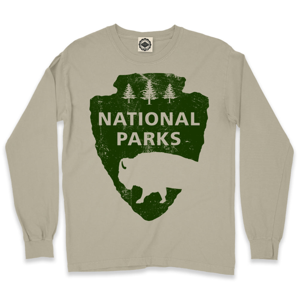 National Parks Logo Men's Long Sleeve Pigment Dyed Tee