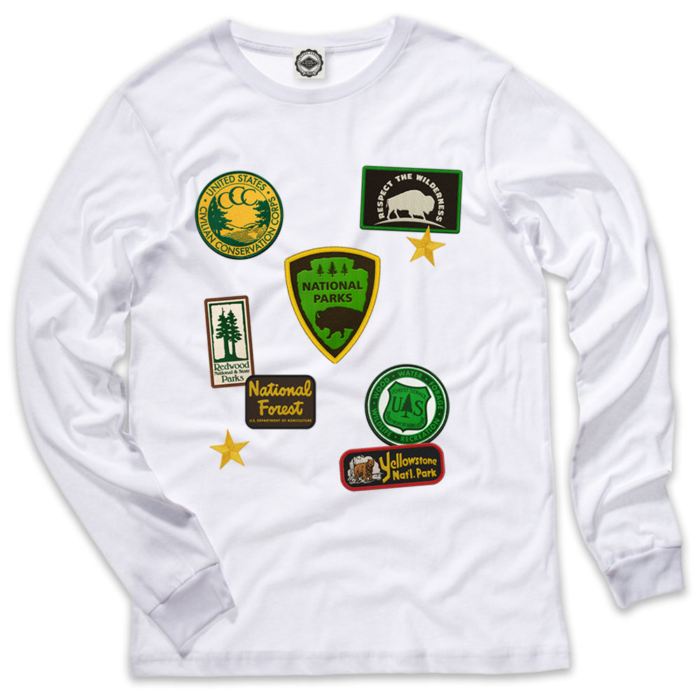 National Parks Patches Men's Long Sleeve Tee