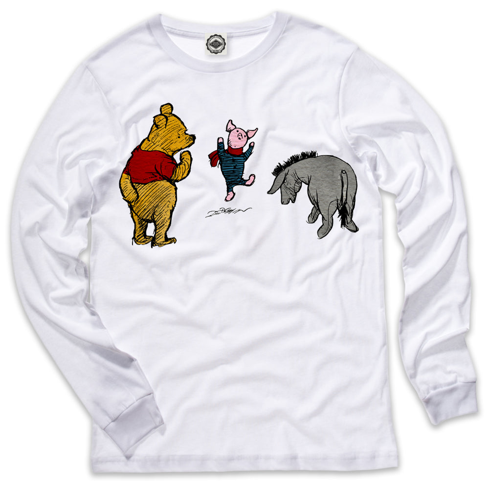 Winnie-The-Pooh, Piglet & Eeyore Men's Long Sleeve Tee