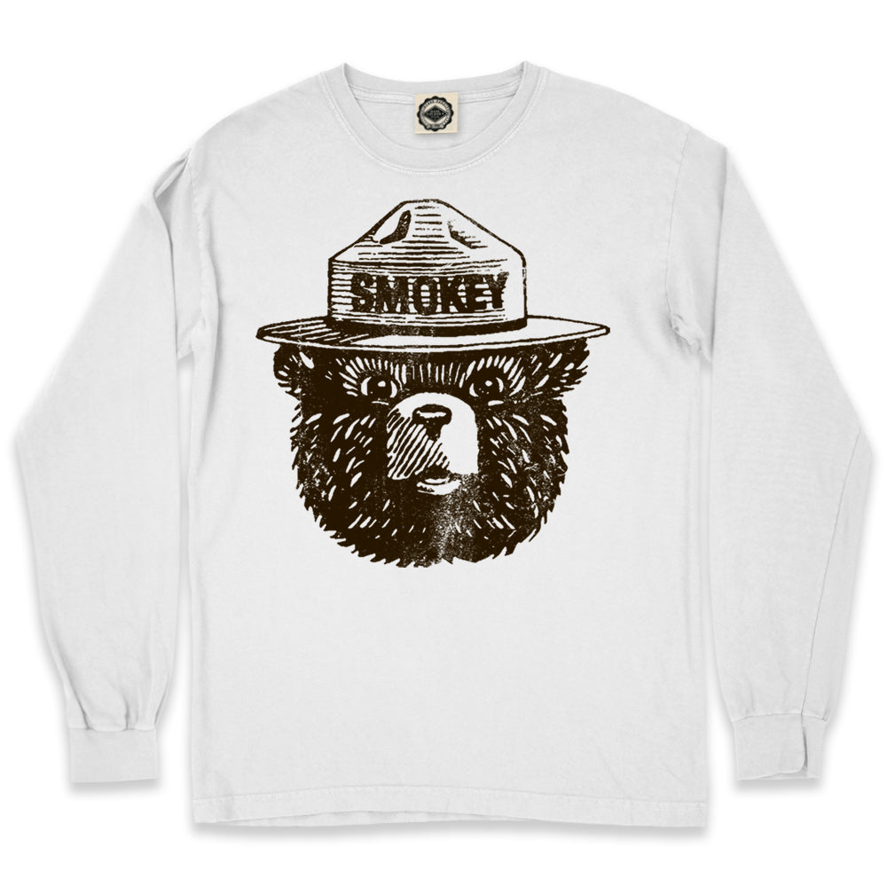 Official Smokey Bear Men's Long Sleeve Pigment Dyed Tee