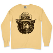 Official Smokey Bear Men's Long Sleeve Pigment Dyed Tee