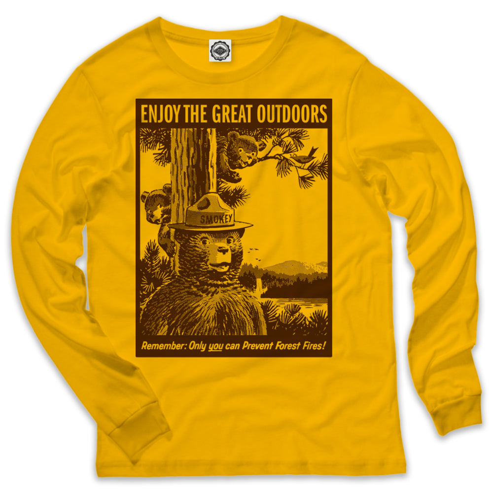 Smokey Bear "Enjoy The Great Outdoors" Men's Long Sleeve Tee