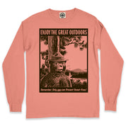 Smokey Bear "Enjoy The Great Outdoors" Men's Long Sleeve Pigment Dyed Tee