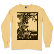 Smokey Bear "Enjoy The Great Outdoors" Men's Long Sleeve Pigment Dyed Tee