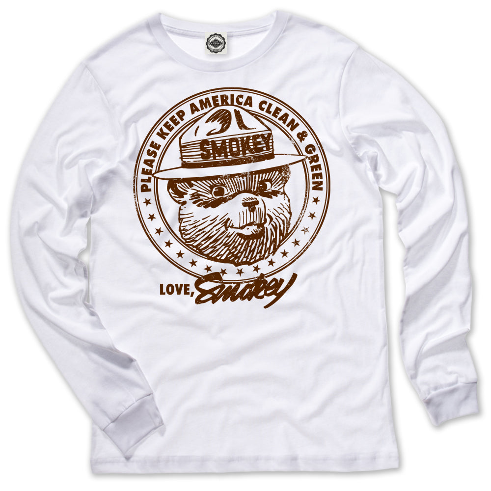 Smokey Bear "Keep America Clean & Green" Men's Long Sleeve Tee