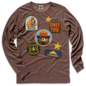 Smokey Bear Patches Men's Long Sleeve Tee