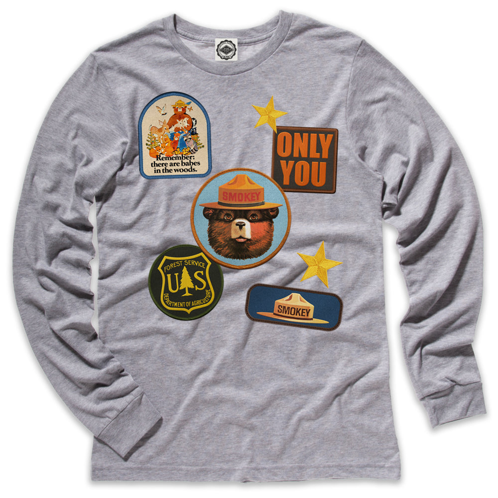 Smokey Bear Patches Men's Long Sleeve Tee