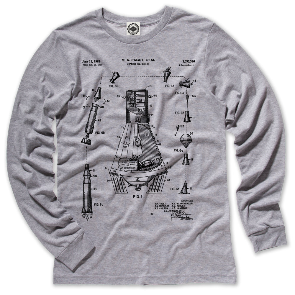 NASA Space Capsule Patent Men's Long Sleeve Tee