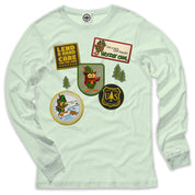 Woodsy Owl Patches Men's Long Sleeve T-Shirt in Citrus