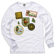 Woodsy Owl Patches Men's Long Sleeve T-Shirt in White