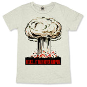 "Relax... It May Never Happen" Civil Defense Men's T-Shirt in Heather Ecru