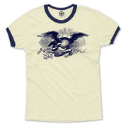 American Eagle (E Pluribus Unum) Men's Ringer T-Shirt in Cream