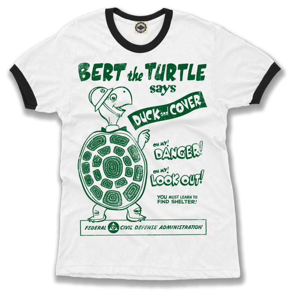 Bert The Turtle "Duck & Cover" Men's Ringer Tee