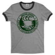 CCC (Civilian Conservation Corps) Men's Ringer T-Shirt in Grey