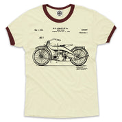 Harley-Davidson Motorcycle Patent Men's Ringer T-Shirt in Cream