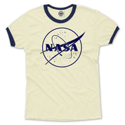 NASA 1 Color Logo Men's Ringer T-Shirt in Cream