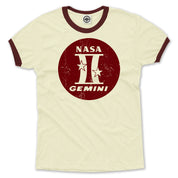 NASA Gemini II (2) Logo Men's Ringer T-Shirt in Cream