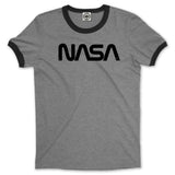 NASA Retro Worm Logo Unisex Ringer Tee
