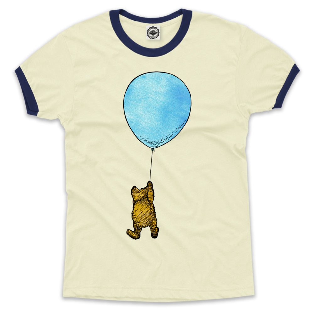 Winnie-The-Pooh With Balloon Men's Ringer Tee