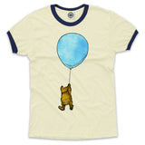 Winnie-The-Pooh With Balloon Unisex Ringer Tee