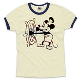 Pop Art Steamboat Willie Unisex Ringer Tee