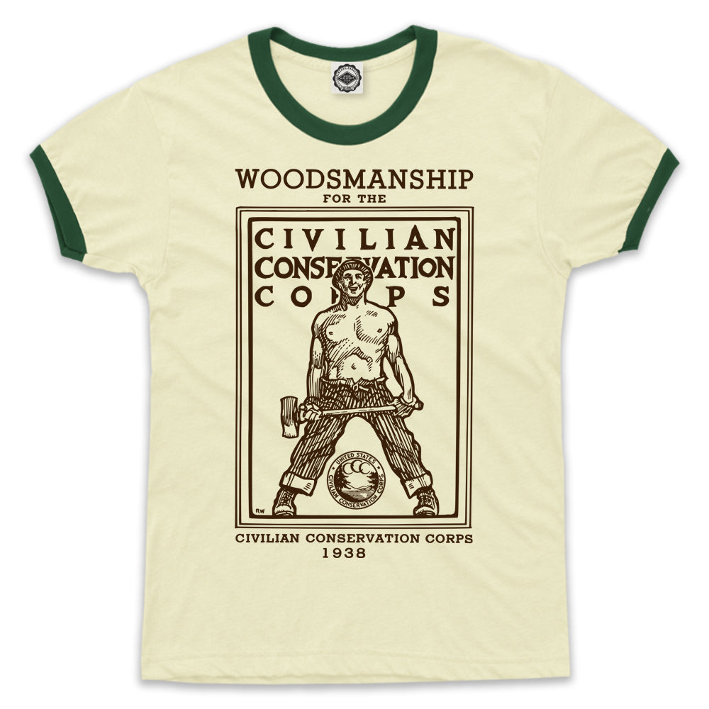CCC (Civilian Conservation Corps) Woodsmanship Men's Ringer Tee