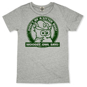 Woodsy Owl "Don't Be A Litterbug" Women's Boyfriend Tee