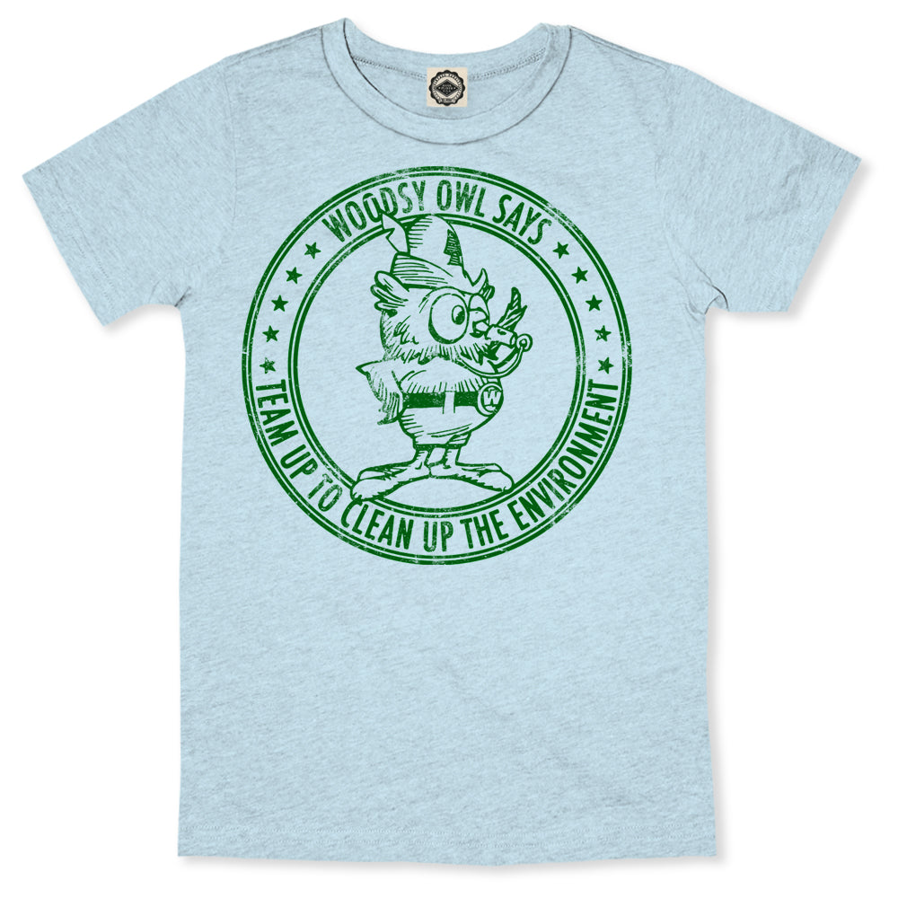 Woodsy Owl "Team Up To Clean Up" Kid's Tee