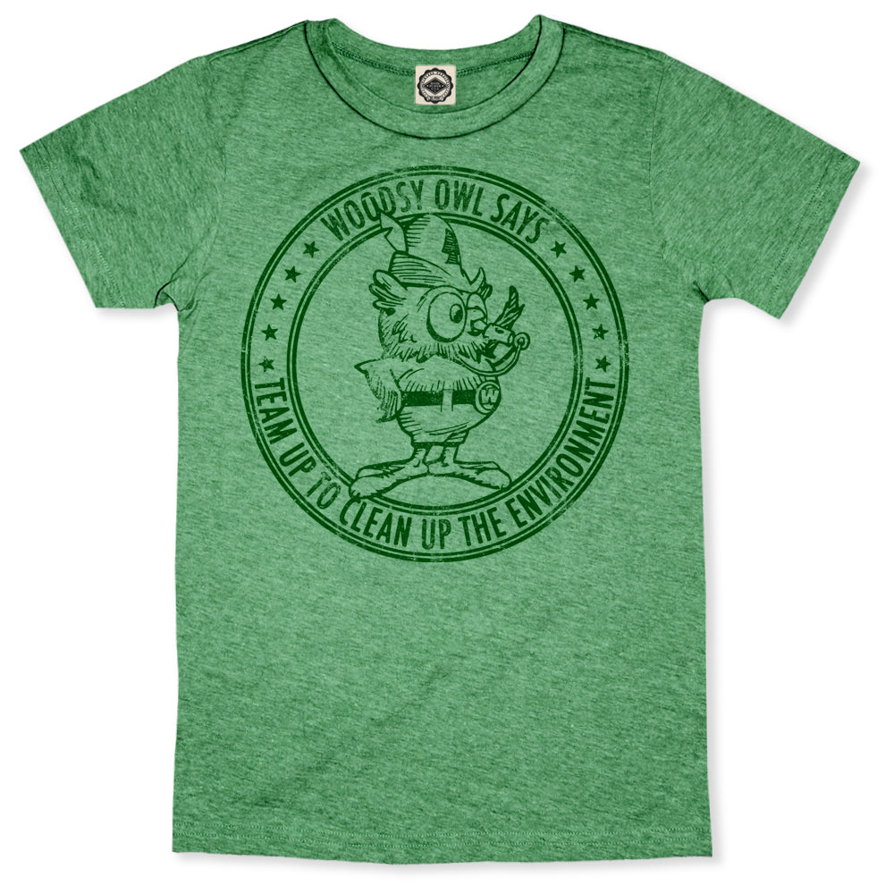 Woodsy Owl "Team Up To Clean Up" Kid's Tee