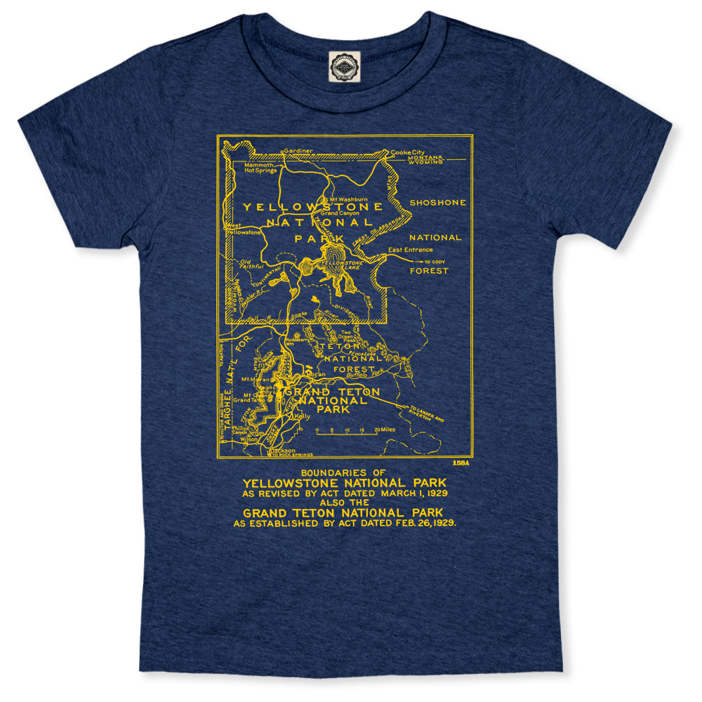 Yellowstone National Park Vintage Map Men's Tee