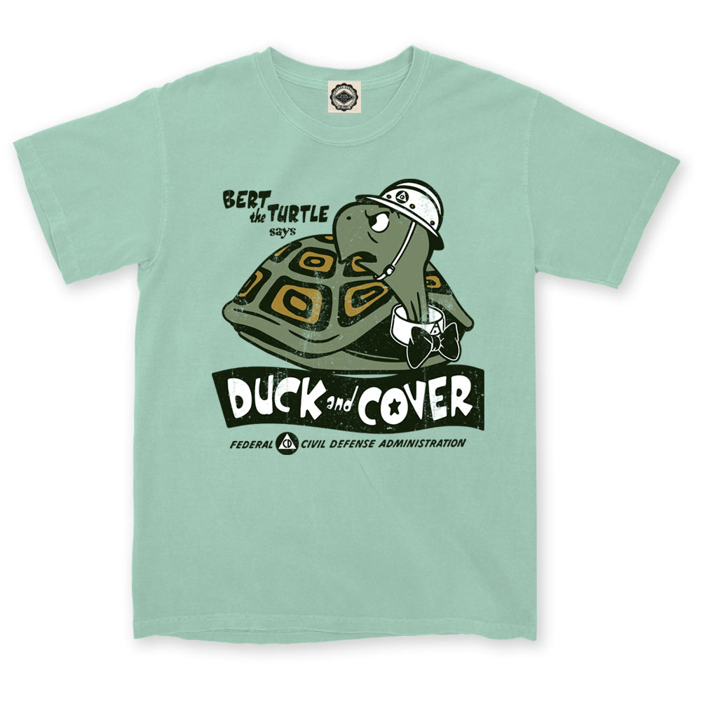 Bert The Turtle "Duck & Cover" Unisex Pigment Dyed Tee