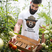 Smokey Bear "Thanks For Listening" Men's T-Shirt in White