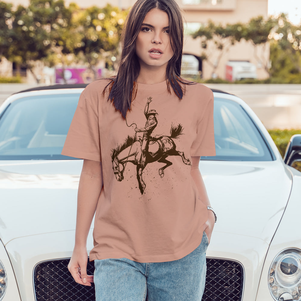 Cowboy Bronco Unisex Pigment Dyed Tee