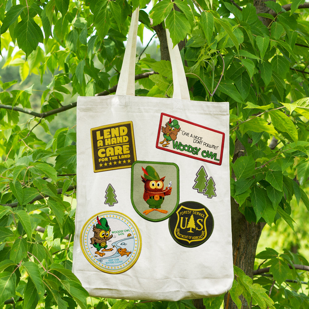 Woodsy Owl Patches Tote Bag