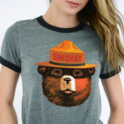 Multicolor Smokey Bear Women's Ringer Tee