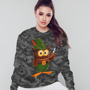 Multicolor Woodsy Owl Unisex Crew Sweatshirt (Camouflage)