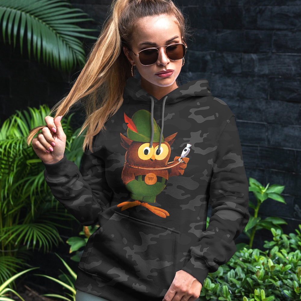 Multicolor Woodsy Owl Unisex Hoodie (Camouflage)