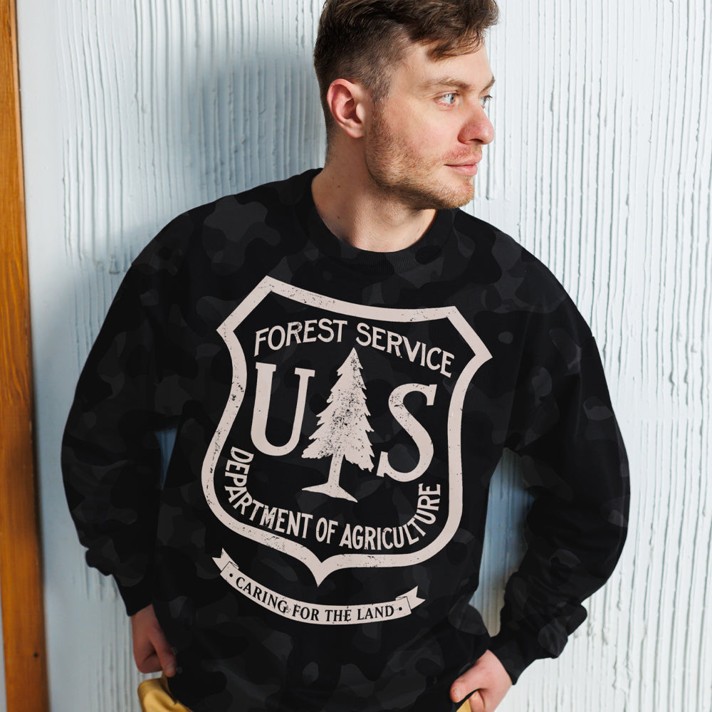 USDA Forest Service Insignia Unisex Crew Sweatshirt (Camouflage)
