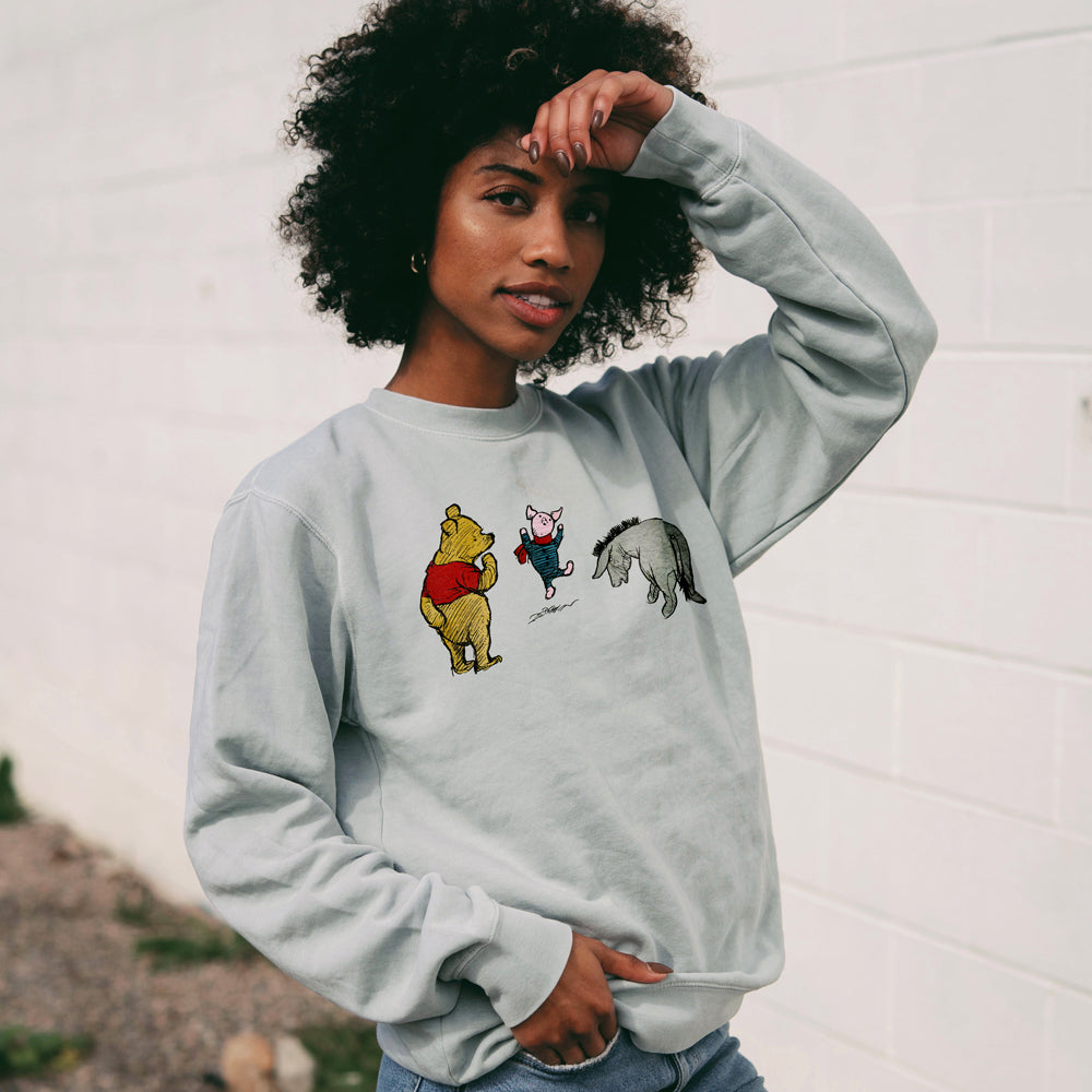 Winnie-The-Pooh, Piglet & Eeyore Unisex Crew Sweatshirt