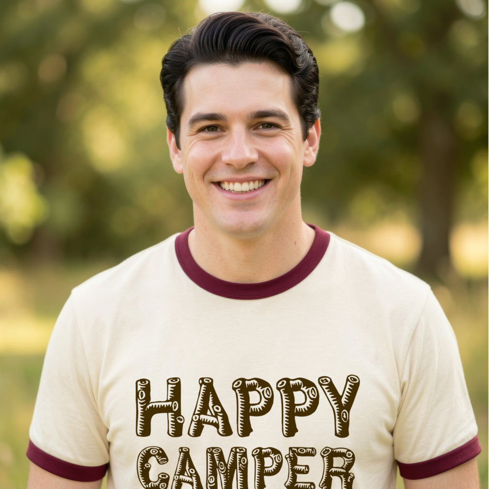 Happy Camper Unisex Ringer Tee