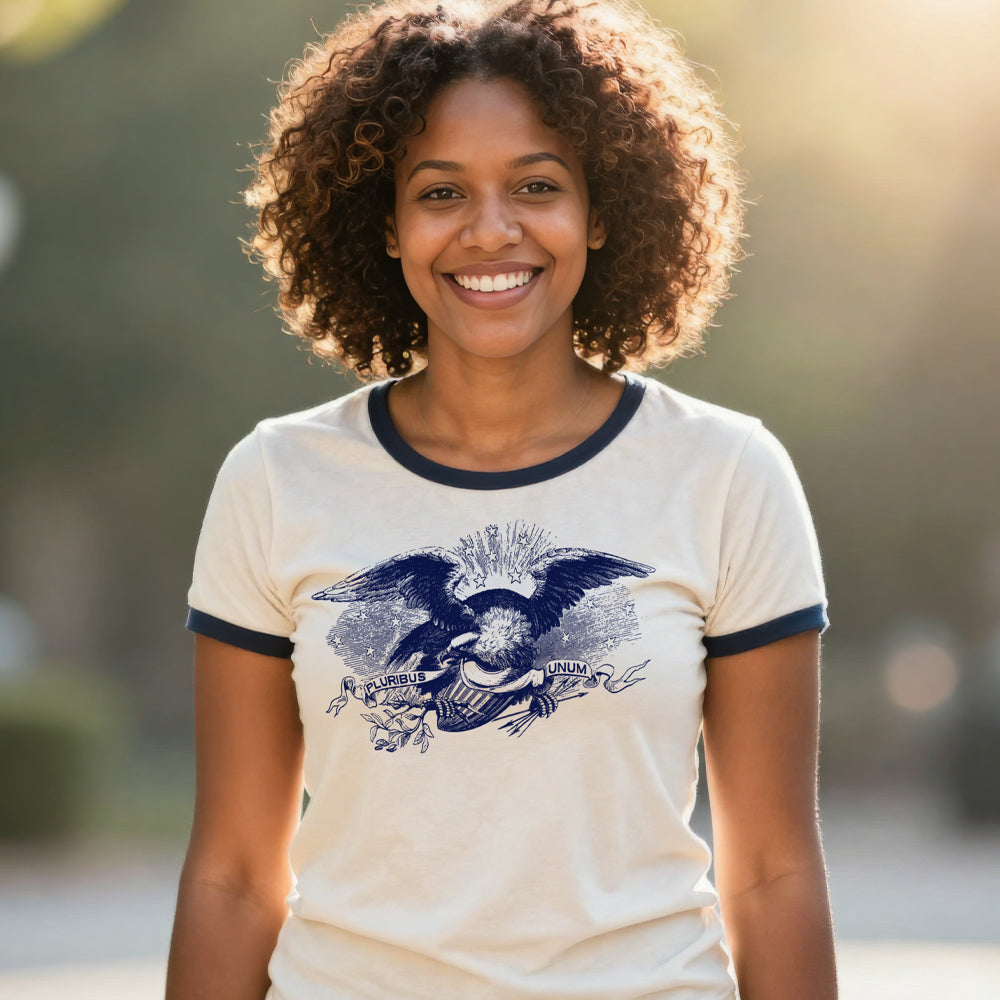American Eagle (E Pluribus Unum) Women's Ringer Tee