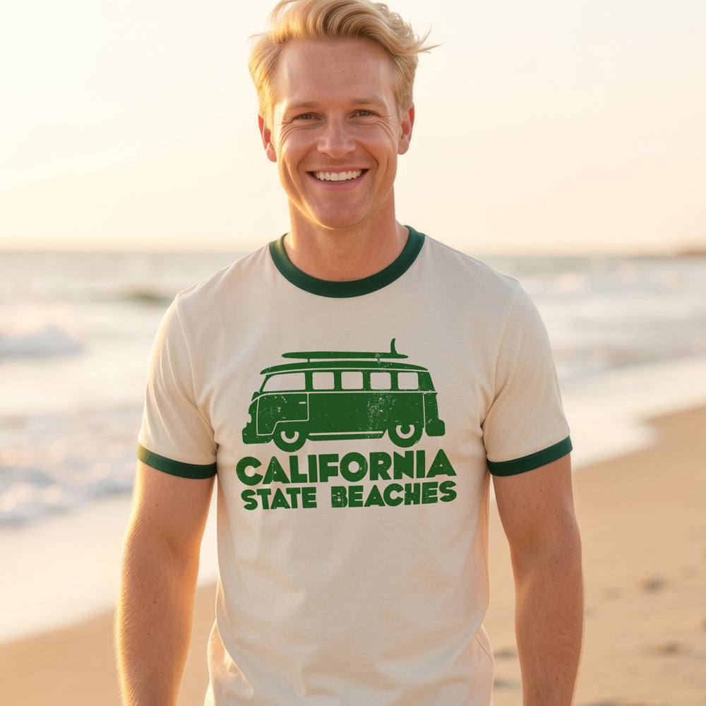 California State Beaches Unisex Ringer Tee