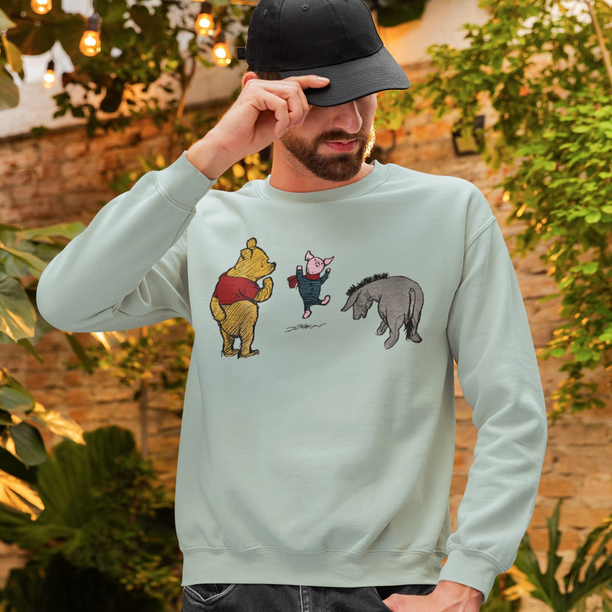 Winnie-The-Pooh, Piglet & Eeyore Unisex Crew Sweatshirt