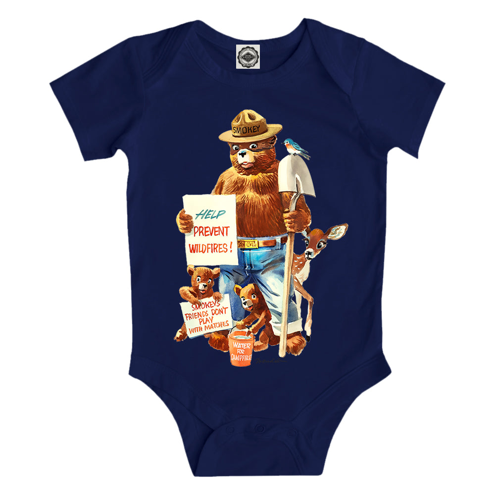 Smokey Bear "Friends Don't Play With Matches" Infant Onesie