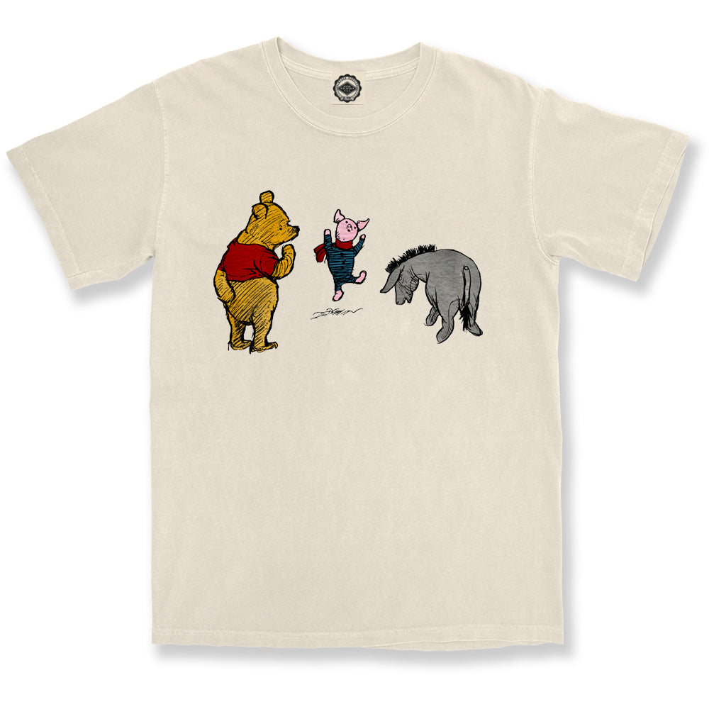 Winnie-The-Pooh, Piglet & Eeyore Unisex Pigment Dyed Tee