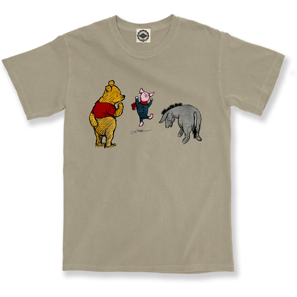 Winnie-The-Pooh, Piglet & Eeyore Unisex Pigment Dyed Tee