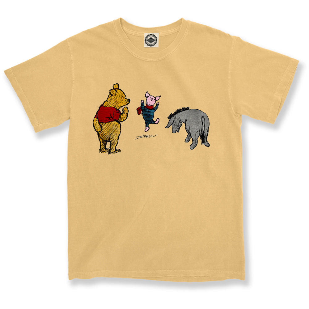 Winnie-The-Pooh, Piglet & Eeyore Unisex Pigment Dyed Tee