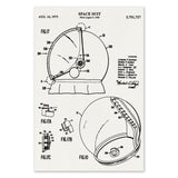 NASA Astronaut Helmet Patent Screen Print