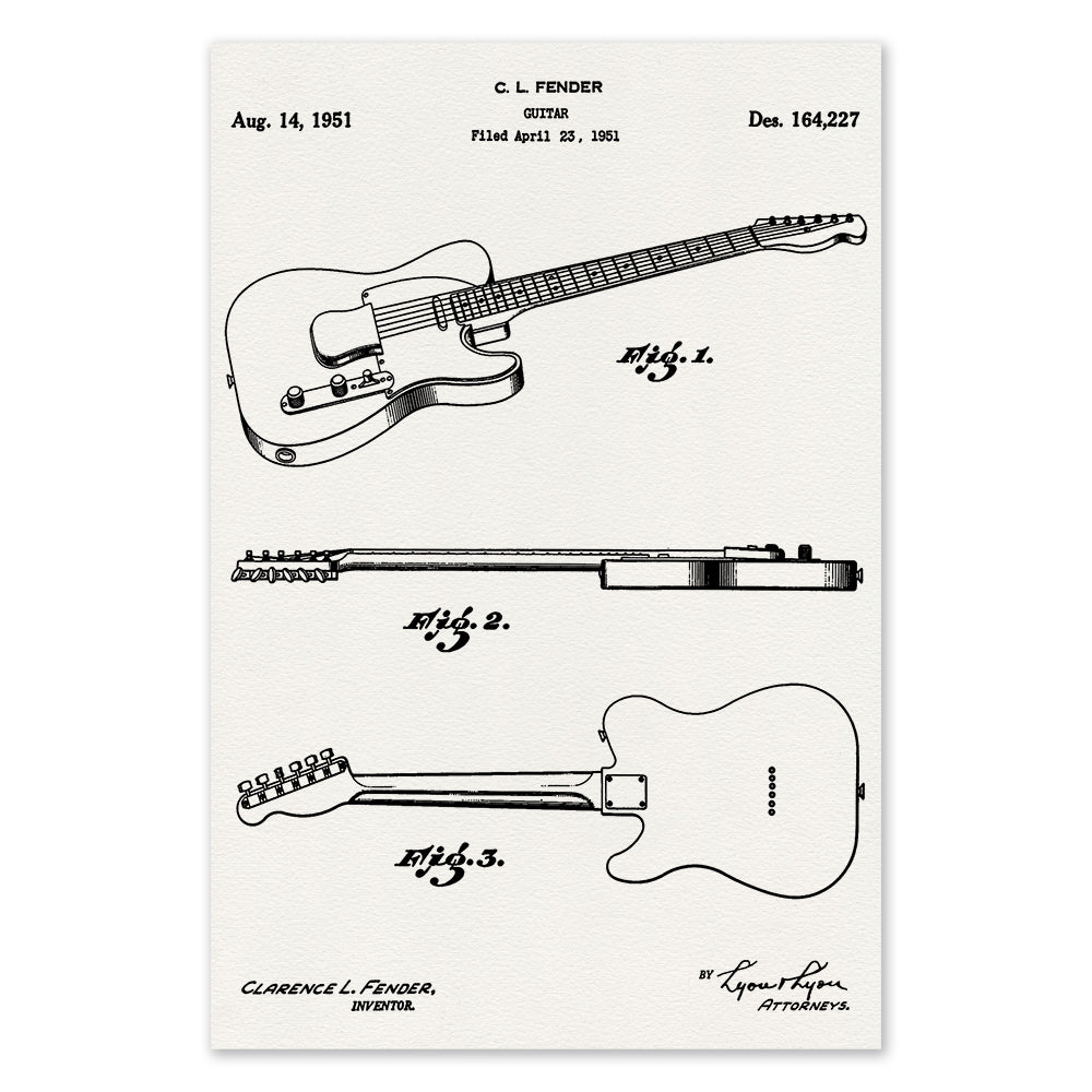 Fender Guitar Patent Screen Print